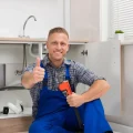 Emergency plumber fixing burst pipe under kitchen sink in Cape Town