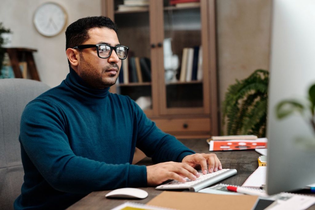 Business team using digital technology in an office